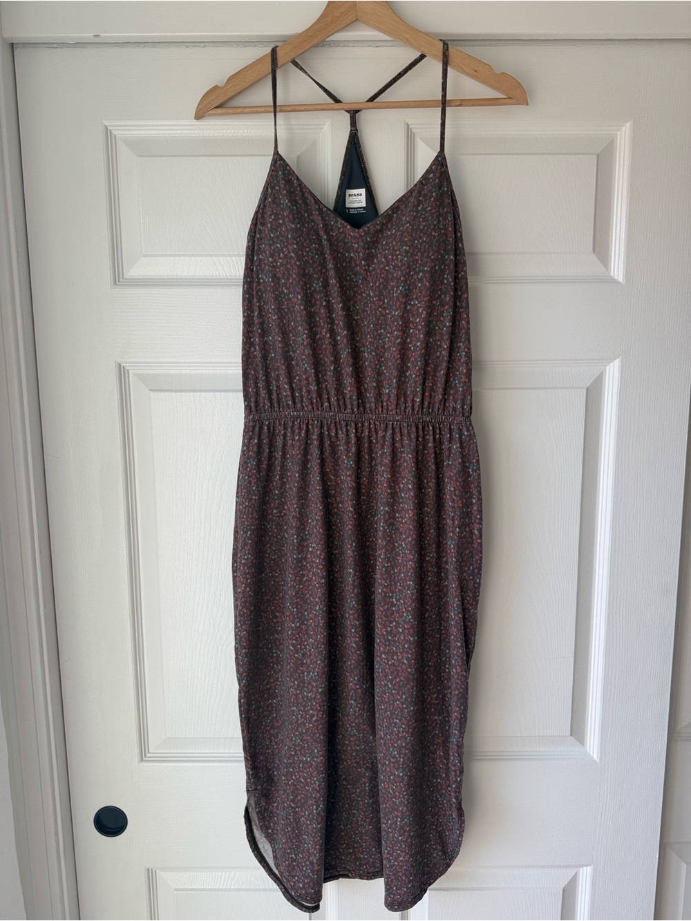 Prana Women's Spaghetti Strap Floral/Dot Midi Dress